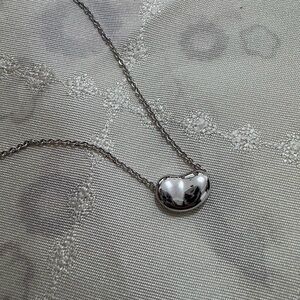 Tiffany & Co Sterling Silver Bean-Shaped Pendant Necklace